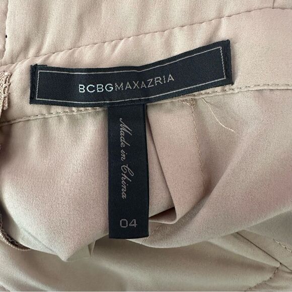 BCBGMAXAZRIA Beige Black Aurora Embroidered Tulle Sleeveless Trumpet Gown 4 - Picture 7 of 10